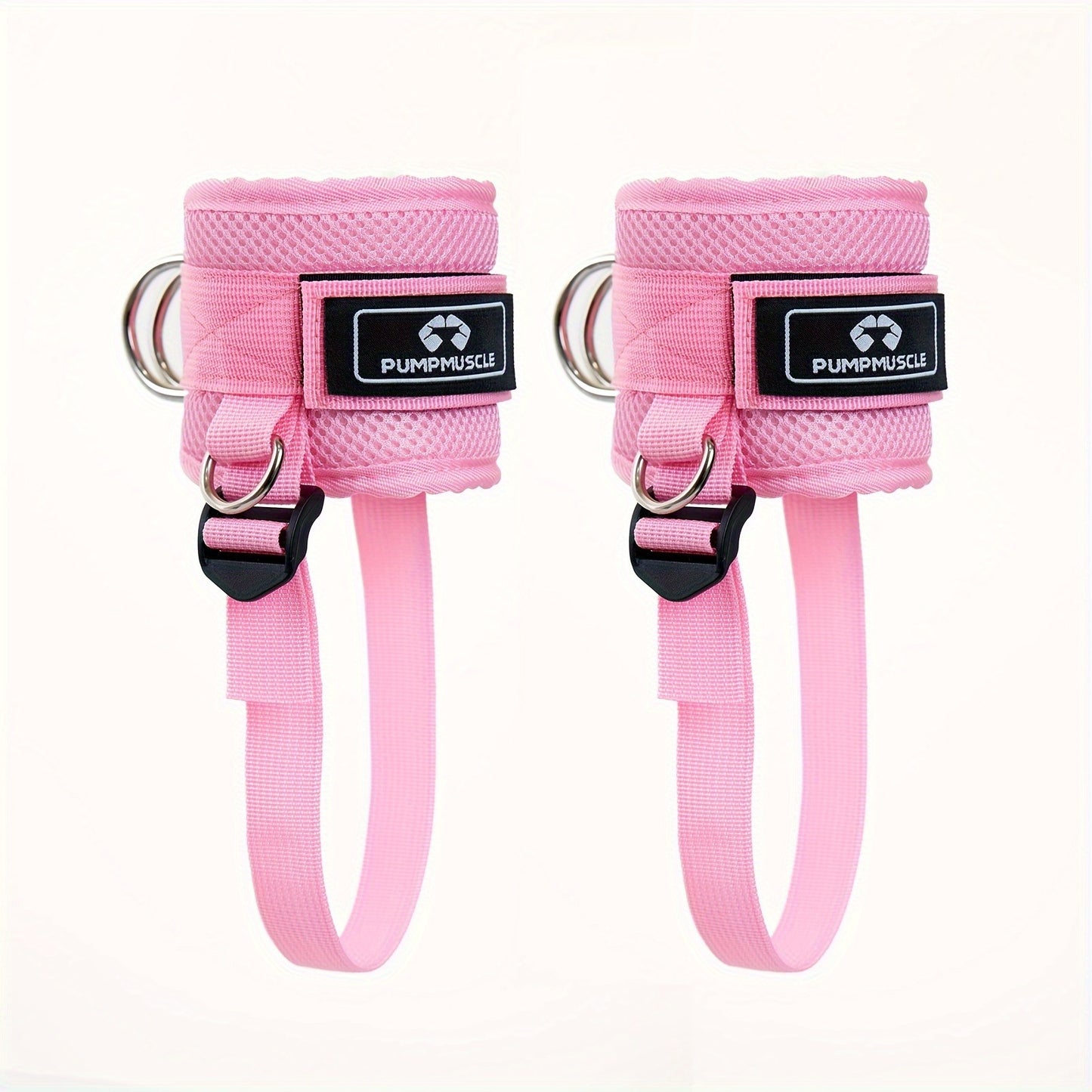 PUMPMUSCLE Ankle Straps for Cable Machines Kickbacks - Adjustable Comfort Ankle Cable Attachments for Gym Ankle Cuff Cable Machine Glute Kickback Straps