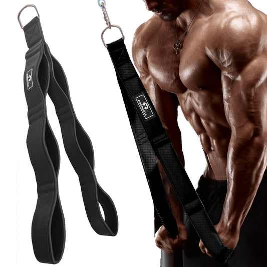 PUMPMUSCLE Tricep Rope Cable Attachment Handles, Greater Range of Motion, Tricep Pull Down Rope for Push Downs, Crunches, Facepulls for Professional Gym